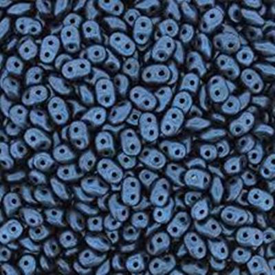 Superduo 2.5 x 5mm Jet Metallic Suede Blue Min 10 grams