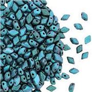 Mini Gem Duo 6x4mm Polychrome Chameleon Emerald Min 5g