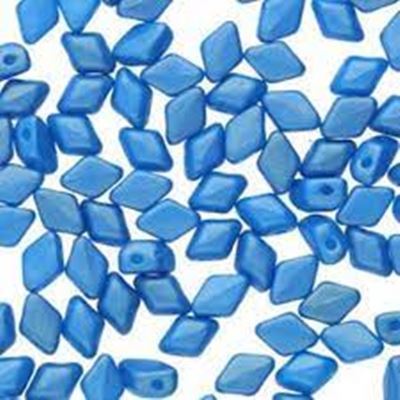 Mini Gem Duo 6x4mm Gold Shine Cornflower Blue Min 5g