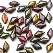 Mini Gem Duo 6x4mm Crystal Violet Rainbow Min 5g