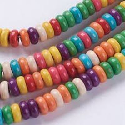 Turquoise (reconstituted)Rondelle Dyed 6x4mm Hole 1mm. (approx 95 beads) each