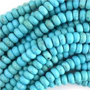 Semi Precious Strand Turquoise (reconstituted) Rondelle 8x5mm Hole 1mm. (approx 80 beads) each