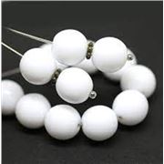 Tiffany Round White Opaque 10mm ea