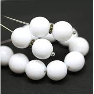 Tiffany Round White Opaque 10mm ea