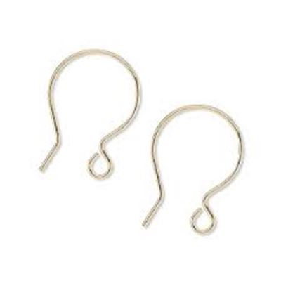Earwire Gold Plated Brass French Hook (per pair)  ea