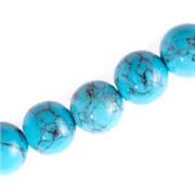 Semi Precious Strand Round Dyed Turquoise Howlite 12mm (approx 34 beads)  ea