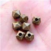  Filler Bead Faceted Cube Antique Bronze 10mm Hole 1.6mmea