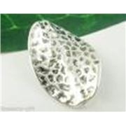 Hammered Tortoise Leaf 28x18mm Ant. Silver ea.