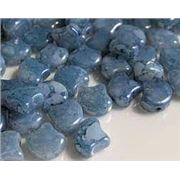 Matubo Ginko Duo 7.5x7.5mm White Opal Blue Terracotta Tube approx 23g each