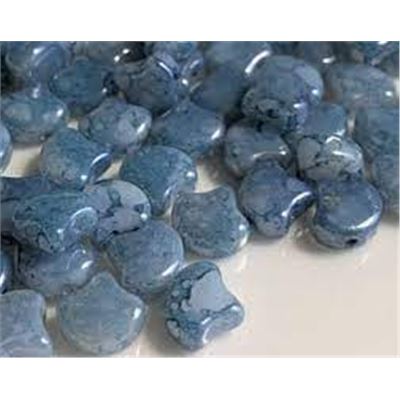 Matubo Ginko Duo 7.5x7.5mm White Opal Blue Terracotta Tube approx 23g each