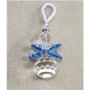 Spherical Preciosa Angel w/ Sapphire Wings approx 4.5x2.8cm Plus loop. 