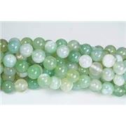 Semi Precious Round  Strand Banded Agate A Grade Dyed/Heated Green 6mm (Approx 60 beads) ea