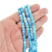 Weathered Agate Dyed/Heated Sky Blue 6mm (Approx 60 beads) ea
