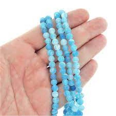 Weathered Agate Dyed/Heated Sky Blue 6mm (Approx 60 beads) ea