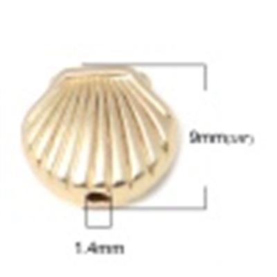 Gold Shell Matte Gold Plated (Real Gold) 9x8mm each