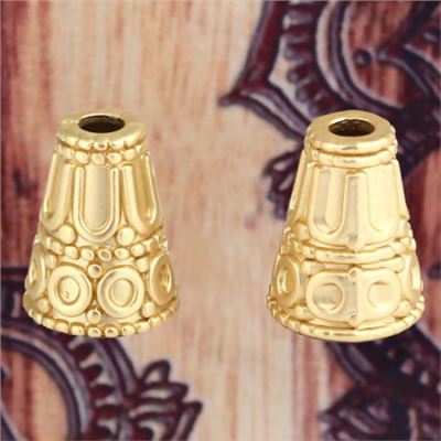 Boho Chic Matte Gold Cone Zinc based Alloy 15x12mm each