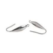Earring Hook Surg. Steel. w/ Vertical Loop Silver 20x4.5x1mm per pair
