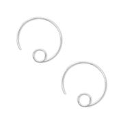 Earrings Round with Loop Silver Plated 16mm  per pair