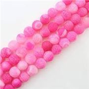 Semi Precious Round Strand Frosted Weathered Agate Pink 6mm (Approx 60 beads) ea