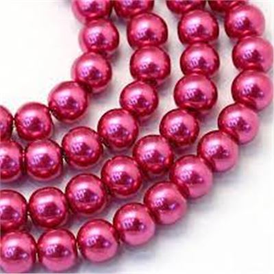 Glass Pearl Strand Magenta Pearl 8mm ea Approx 105 beads