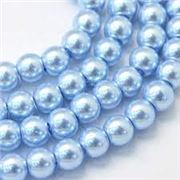 Glass Pearl Strand Sky Blue 10mm (approx 85 beads) ea