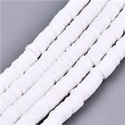 Polymer Clay Heishi Bead (Flat Disc) Strand White 8mm (approx 380 beads) each