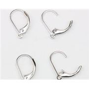 Leverback Hooks Silver Plate w/ open loop 18x12x2mm per pair