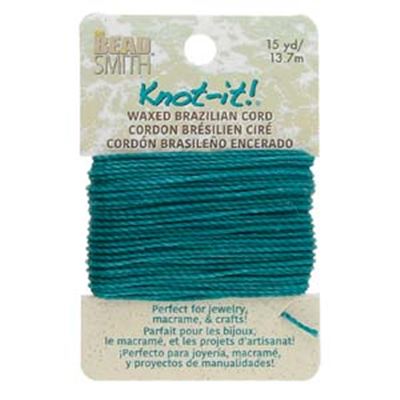 Brazilian Waxed Cord Sea Green (diameter approx 1mm) 13.7mm each 