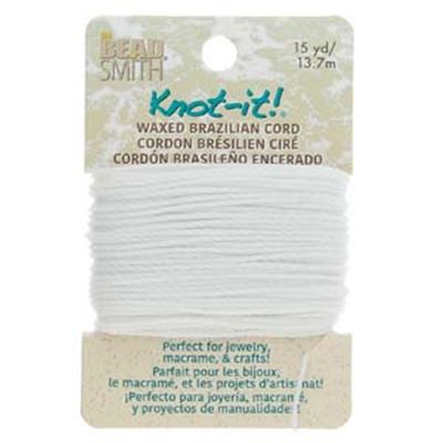 Brazilian Waxed Cord Extra White (diameter approx 1mm) 13.7mm each 