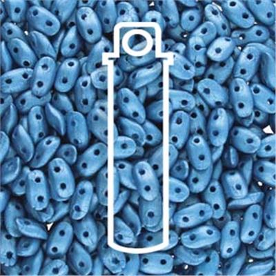 Wave Bead 3x7mm Metallic Matte Blue 8g Tube approx 74 beads ea.