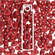 Wave Bead 3x7mm Metalust Lipstick Red 8g Tube approx 74 beads ea.