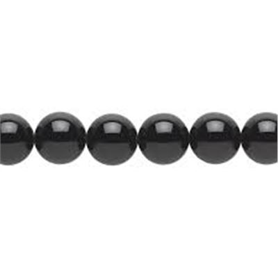 Semi Precious Strand Black Onyx Natural Dyed 10mm (Approx 18 beads) ea