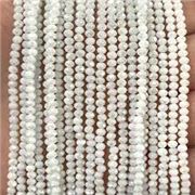 Glass Faceted Round Strand Opaque White 2mm (approx 192 beads