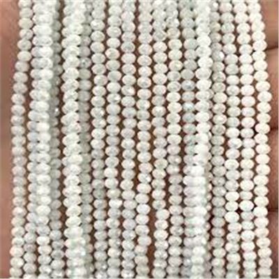 Glass Faceted Round Strand Opaque White 2mm (approx 192 beads