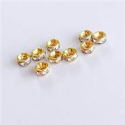 Chinese Rondelles 4mm Crystal/Gold ea.