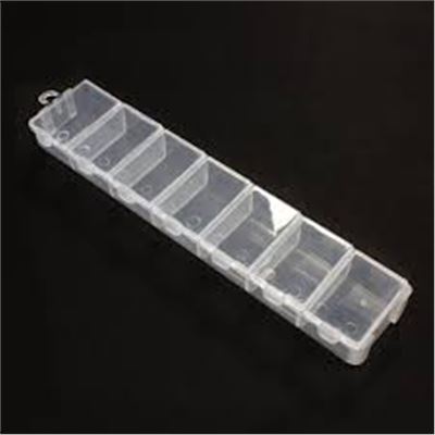 Flip Top Storage 7 Compartments Plastic 15.5x3.3x1.8cm - Each