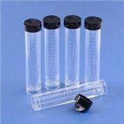 Plastic Bead Container 10.6x2.1cm Clear w/ Black lid. Capacity 20ml.  Each