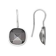 Ear Hook Cushion Setting 12mm Antique Silver per pair