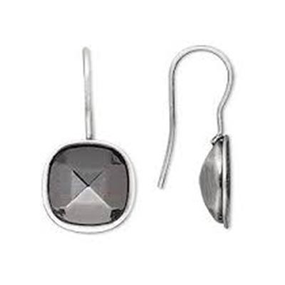 Ear Hook Cushion Setting 12mm Antique Silver per pair