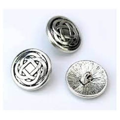 Button Metal Shank Celtic Knot 17mm   ea
