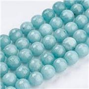 Semi Precious Strand Natural Jade Dyed Pale Turquoise Faceted 6mm (approx 66 beads) ea