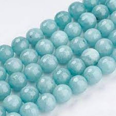 Semi Precious Strand Natural Jade Dyed Pale Turquoise Faceted 6mm (approx 66 beads) ea