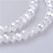 Glass Faceted Melon Strand Clear AB 3.5x3mm (approx 138 beads