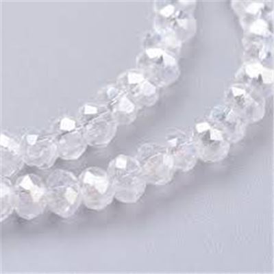 Glass Faceted Melon Strand Clear AB 3.5x3mm (approx 138 beads