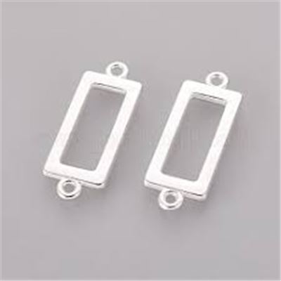 Connector Rectangle Antique Silver 30x11.5x2mm ea