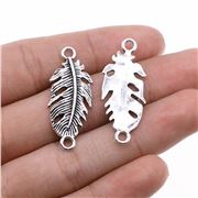 Connector Feather Antique Silver 33mm each