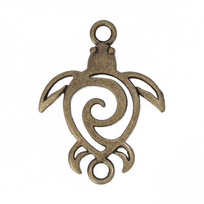 Connector Sea Turtle Antique Bronze 37x28mm each