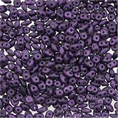 Superduo 2.5 x 5mm Jet Metallic Suede Purple Approx 24g