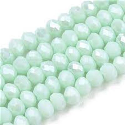 Glass Faceted Melon Strand Mint Green 3x2mm (approx 165 beads