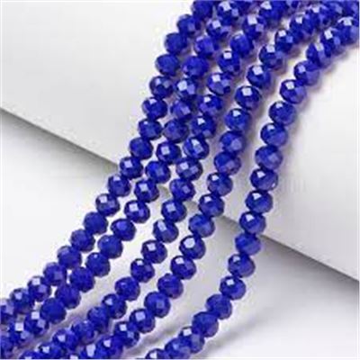Glass Faceted Melon Strand Royal Blue 3x2mm (approx 165 beads